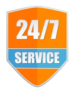 24/7 call center service badge
